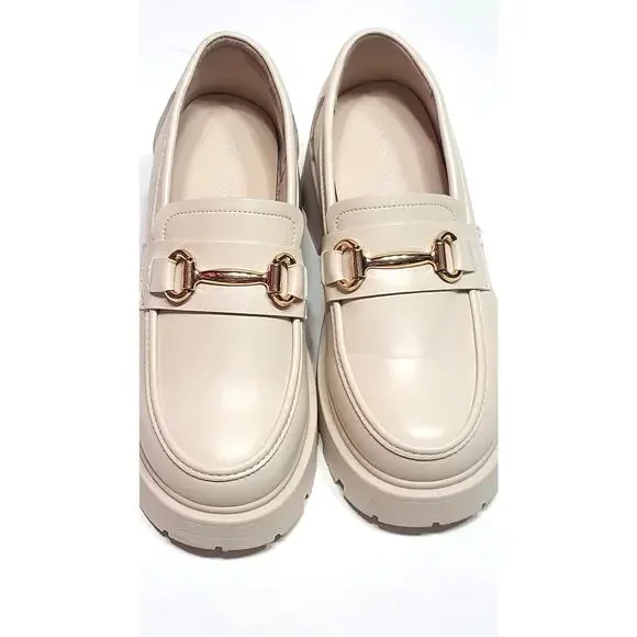 Top Moda Kingsley ivory platform loafers women's size 6 - Picture 2 of 7